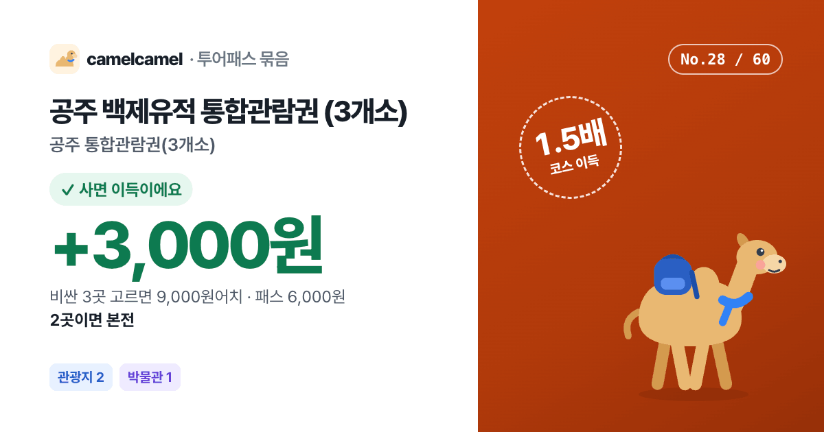 공주 백제유적 통합관람권 (3개소) 링크 미리보기 이미지